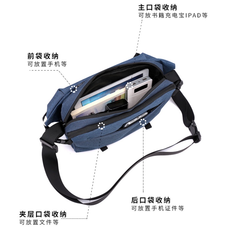 Túi Đeo Chéo Vai Cỡ Lớn Đa Năng Phong Cách Thể Thao Thời Trang Cho Nam