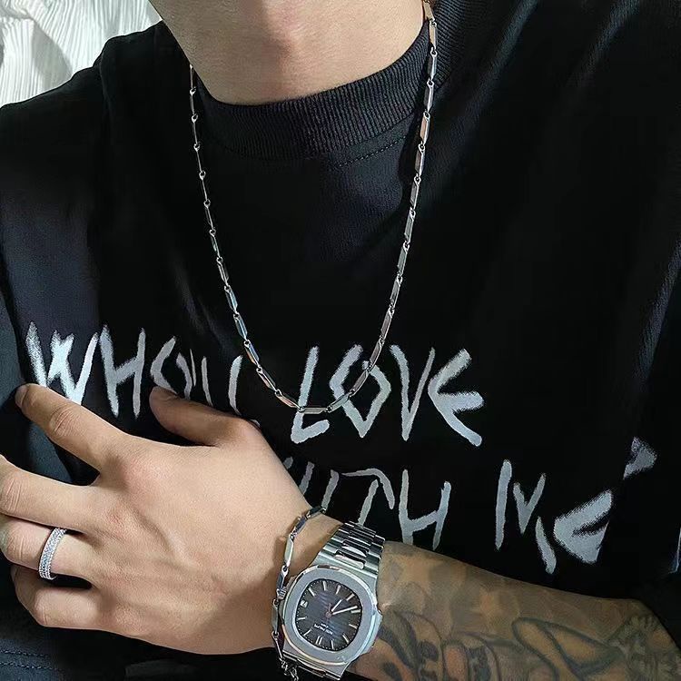 Vòng cổ Thép Titan Không Phai Màu Phong Cách Hip Hop Cho Nam Và Nữ