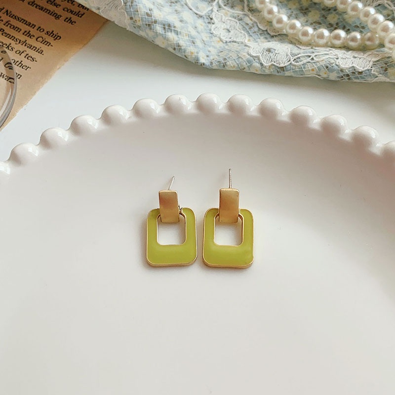 Bông Tai Hình Vuông Họa Tiết Hoa Phong Cách Hàn Quốc Thời Trang Mùa Hè 2023