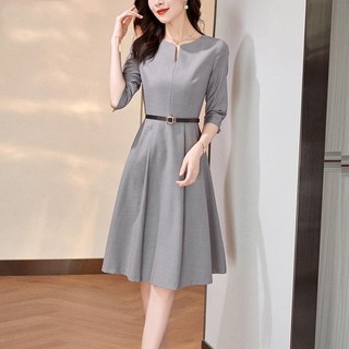 Đầm Tay Lỡ Ôm Eo Thời Trang Xuân Thu 2023 Phong Cách Mới Cho Nữ