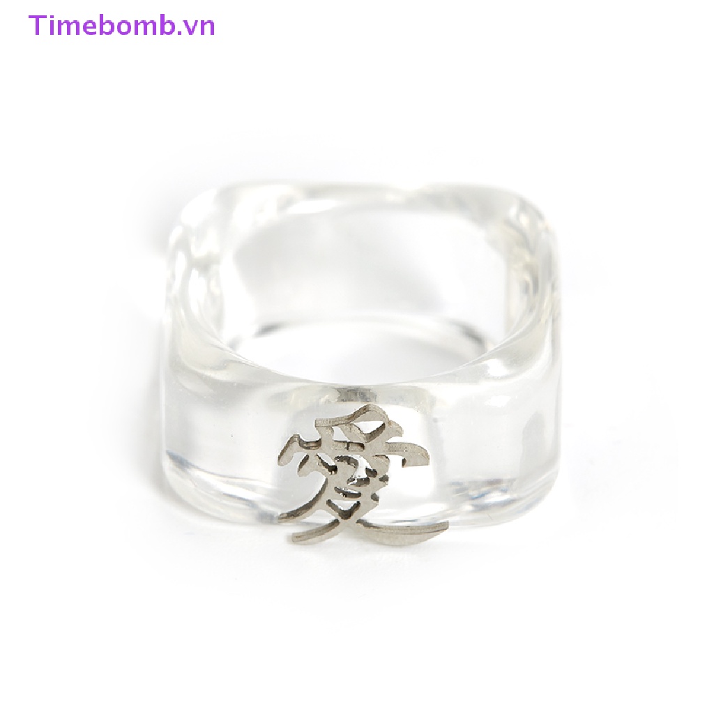 # Túi Xách Nữ Thời Trang # Nhẫn Nhựa Trong Suốt Hình Trái Tim Phong Cách Vintage Hàn Quốc Cho Nữ