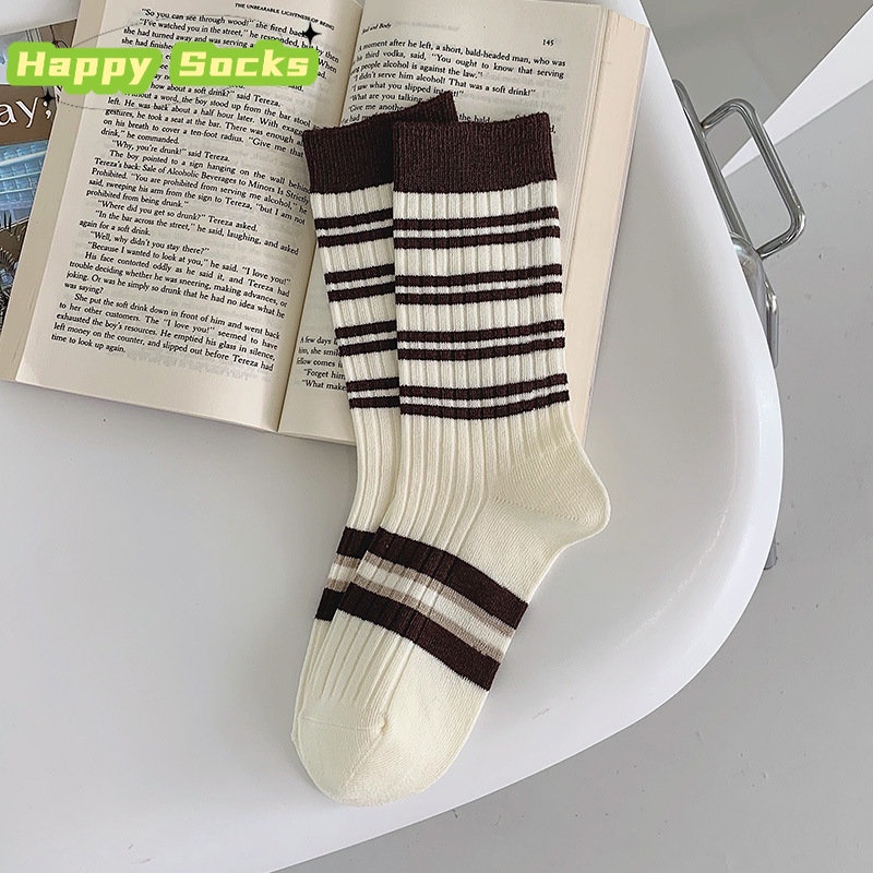 Tất Cotton Cổ Cao Thời Trang Đơn Giản Cho Nữ