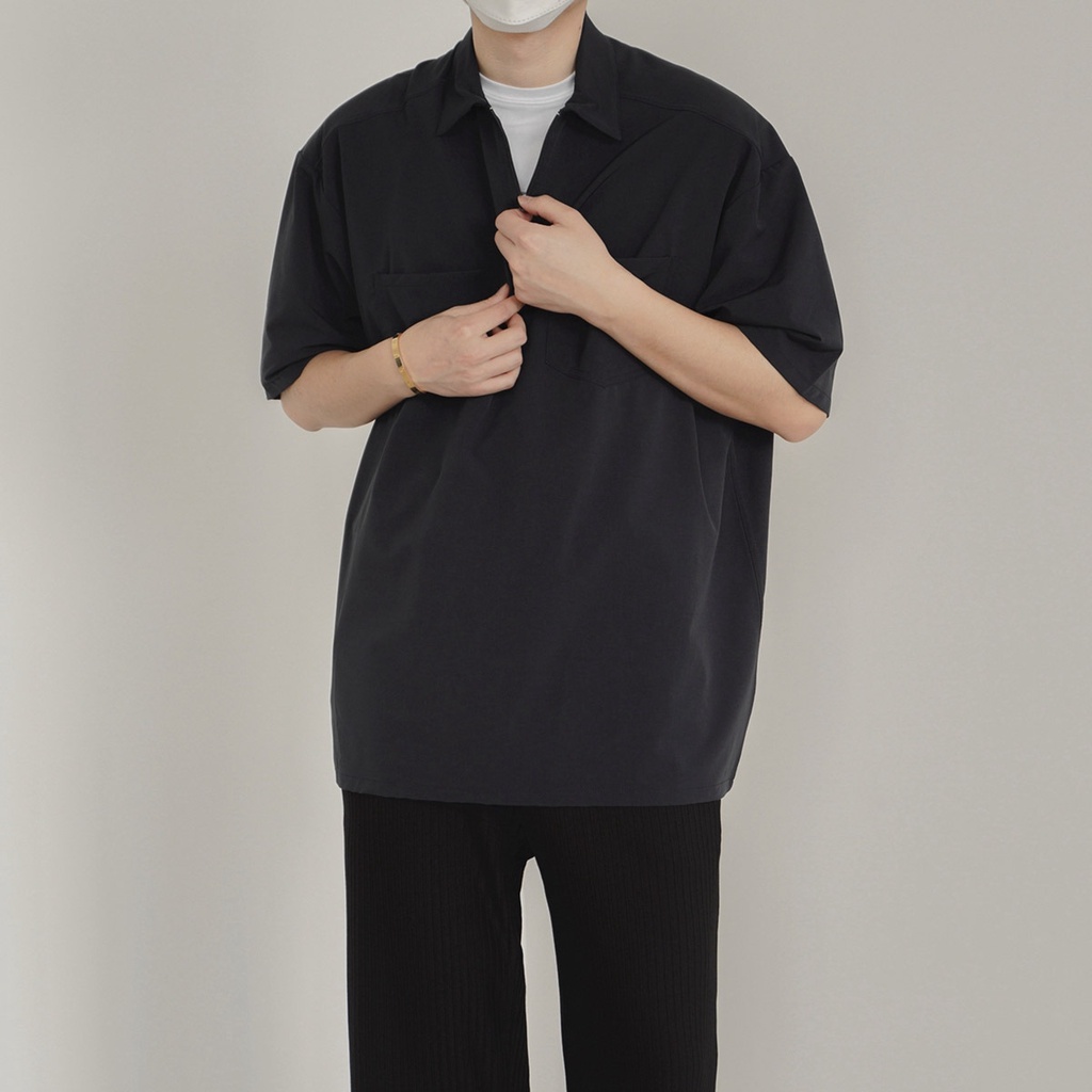 ÁO POLO KHOÁ ZIP OLD MAN CHẤT VẢI THOÁNG MÁT ĐỨNG FORM