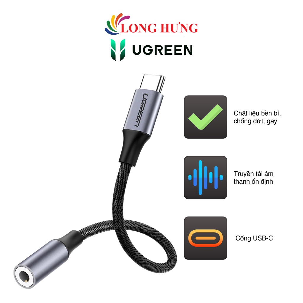Cổng chuyển đổi Ugreen USB-C to 3.5mm Headset Adapter AV142 - Hàng chính hãng