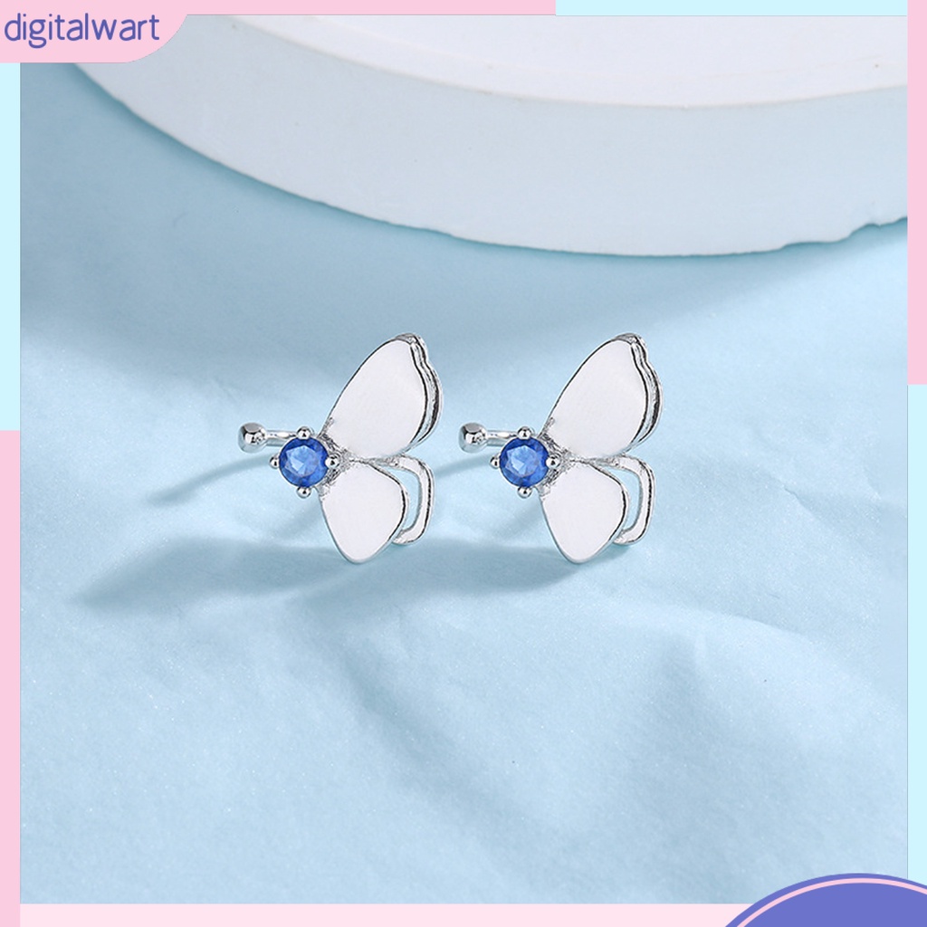 1 Khuyên Tai Kẹp Vành Tai Hình Học Đính Đá Zirconia Hai Lớp Không Cần Khoan Lỗ Màu Xanh Dương Sáng Trang Sức Làm Quà Tặng Hằng Ngày Cho Bạn Gái