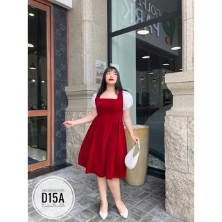 BIGSIZE Đầm nhung tay phối D15A