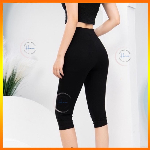 Quần Legging Ngố Lửng Nữ Dài Qua Gối Chất Cotton Mềm Mịn Ôm Sát Vòng 3 Hack Dáng 2 Túi Trước Bigsize 35-100kg