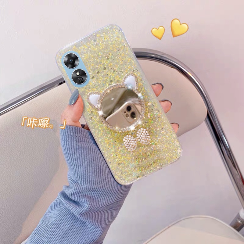 Ốp Điện Thoại Mềm Họa Tiết Mèo Có Gương Cho OPPO Reno 8 8T Reno8 T A78 4G 5G 2023 OPPOA78 Reno8T