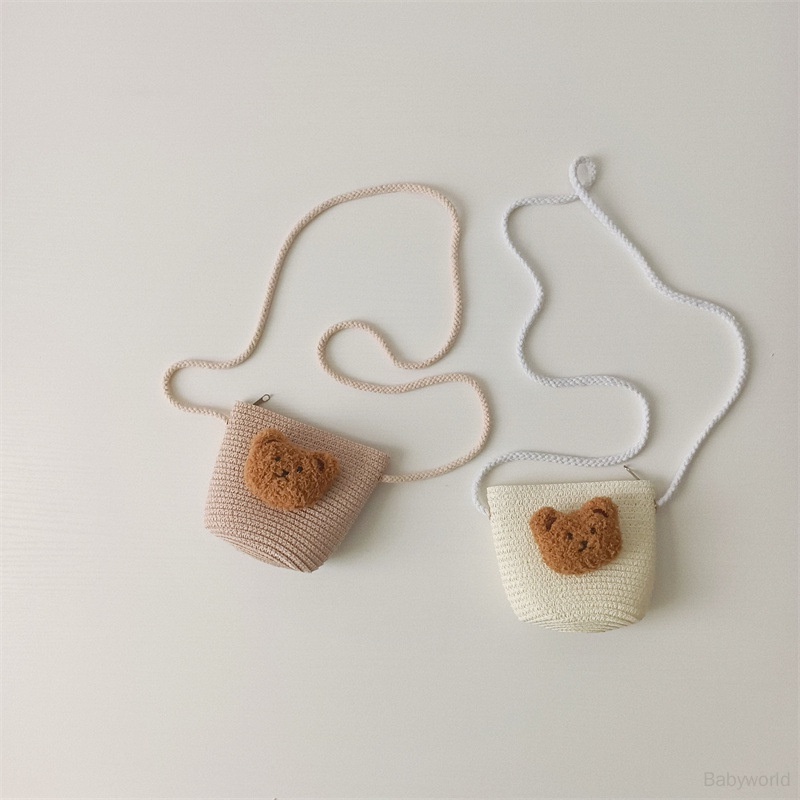 Túi cói Mini Hình Gấu Dễ Thương Cho Bé Gái