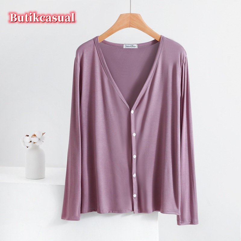 Áo Sơ Mi cardigan Mỏng Tay Dài Dáng Rộng Thời Trang Xuân Hè 2023 Cho Nữ