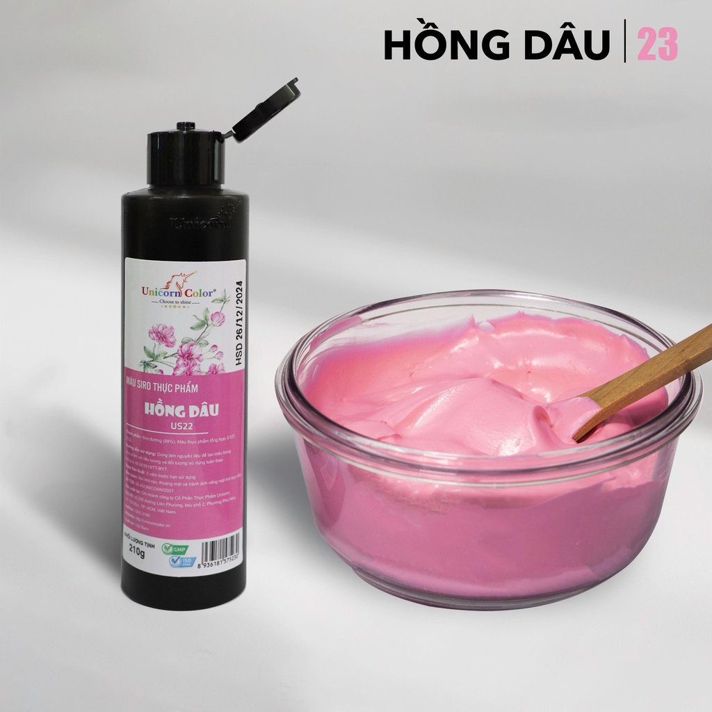 Màu Thực Phẩm Hồng Dâu Unicorn Không Đắng 210gr A23