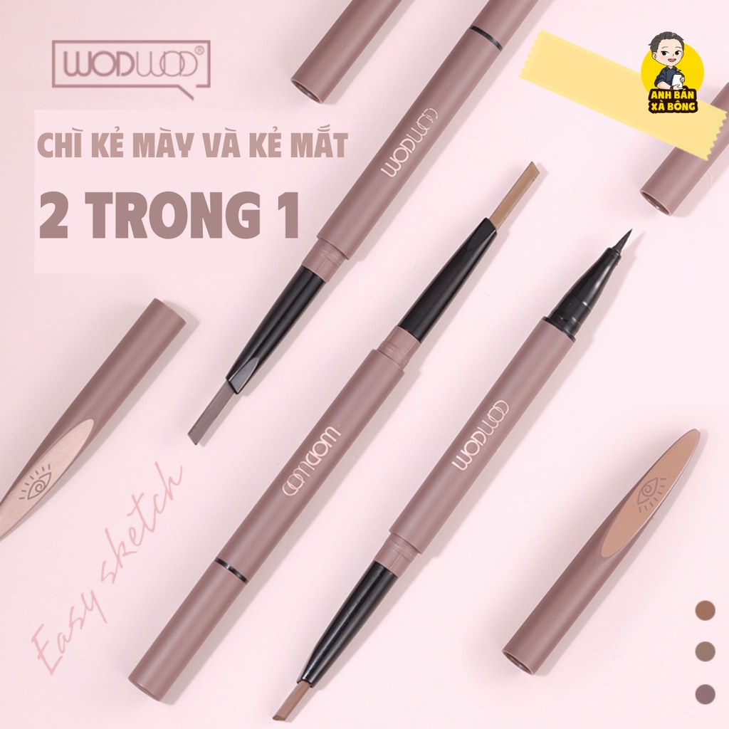 Bút Kẻ Mắt Hai Đầu WODWOD Double Headed Eyebrow Eyeliner Pencil W941