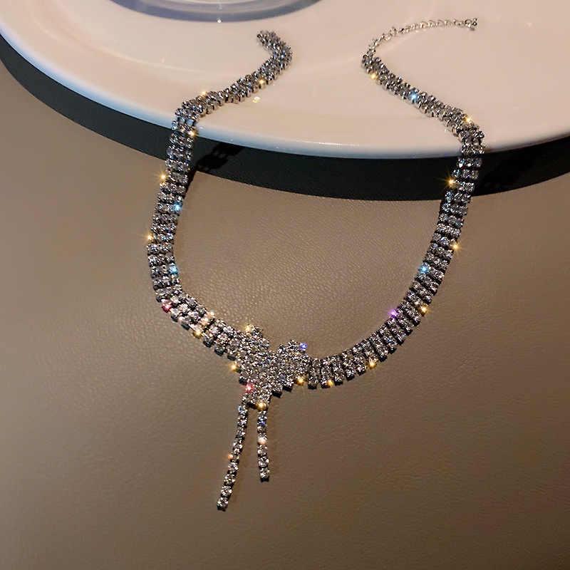 Bộ Vòng cổ + Bông Tai Hình Trái Tim Đính Đá Thời Trang