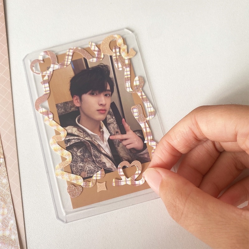 Bộ hình dán trang trí tập vở , ảnh kpop hoạ tiết lấp lánh dễ thương