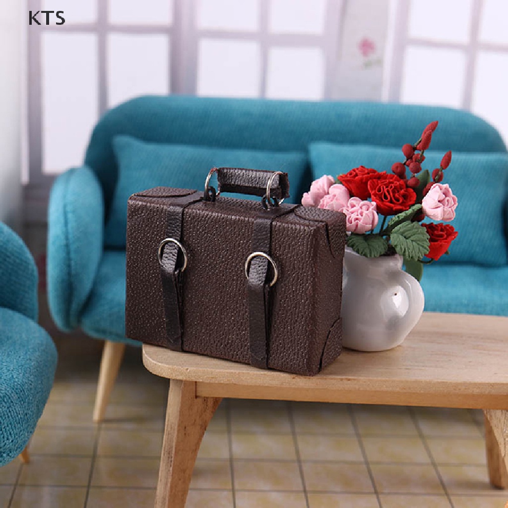Va Li Giả Da Thời Trang Vintage Tỉ Lệ 1: 12 Trang Trí Nhà Búp Bê