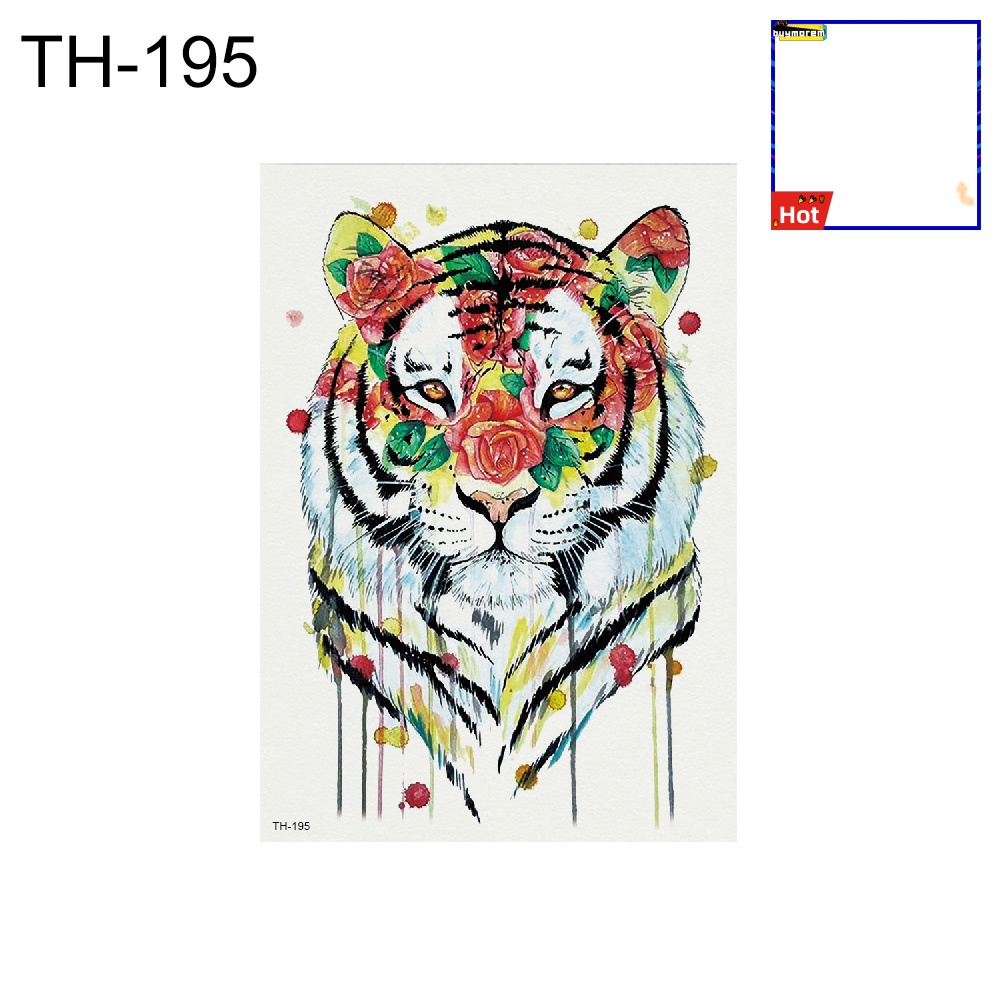 Hình Xăm Dán Tạm Thời Chống Thấm Nước Hình Con Hổ Cá Tính