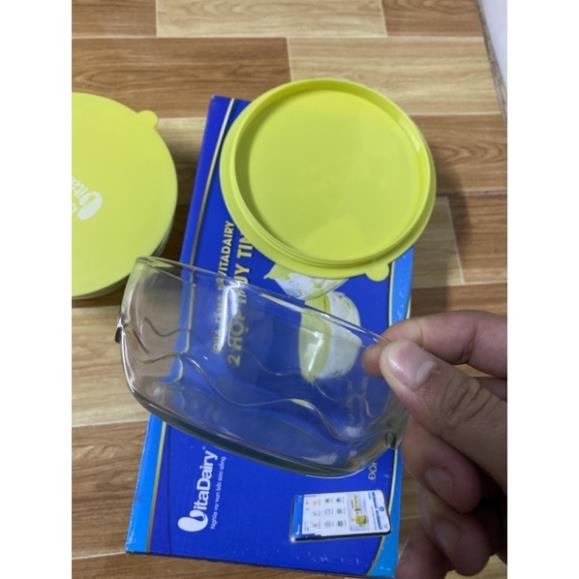 Combo 2 bát thuỷ tinh kèm nắp 12cm