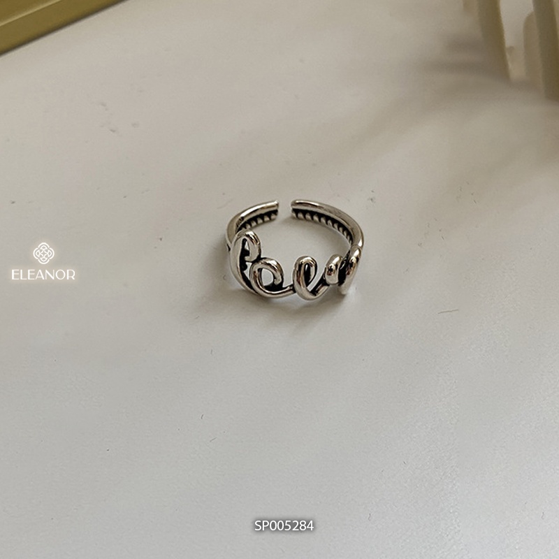 Nhẫn nữ hở bạc 925 Eleanor Accessories chữ love phụ kiện trang sức basic 5284