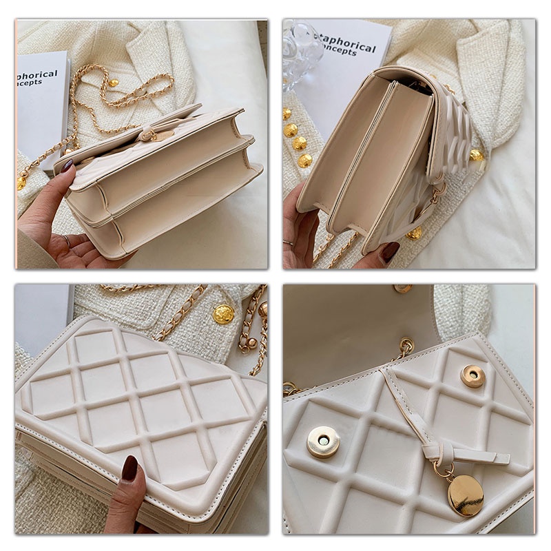 MISCHA Túi Xách Da PU Màu Trơn Dáng Vuông Thời Trang Cho Nữ