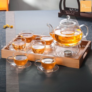 Bộ ấm trà thủy tinh chịu nhiệt - BAT02C (Tròn)