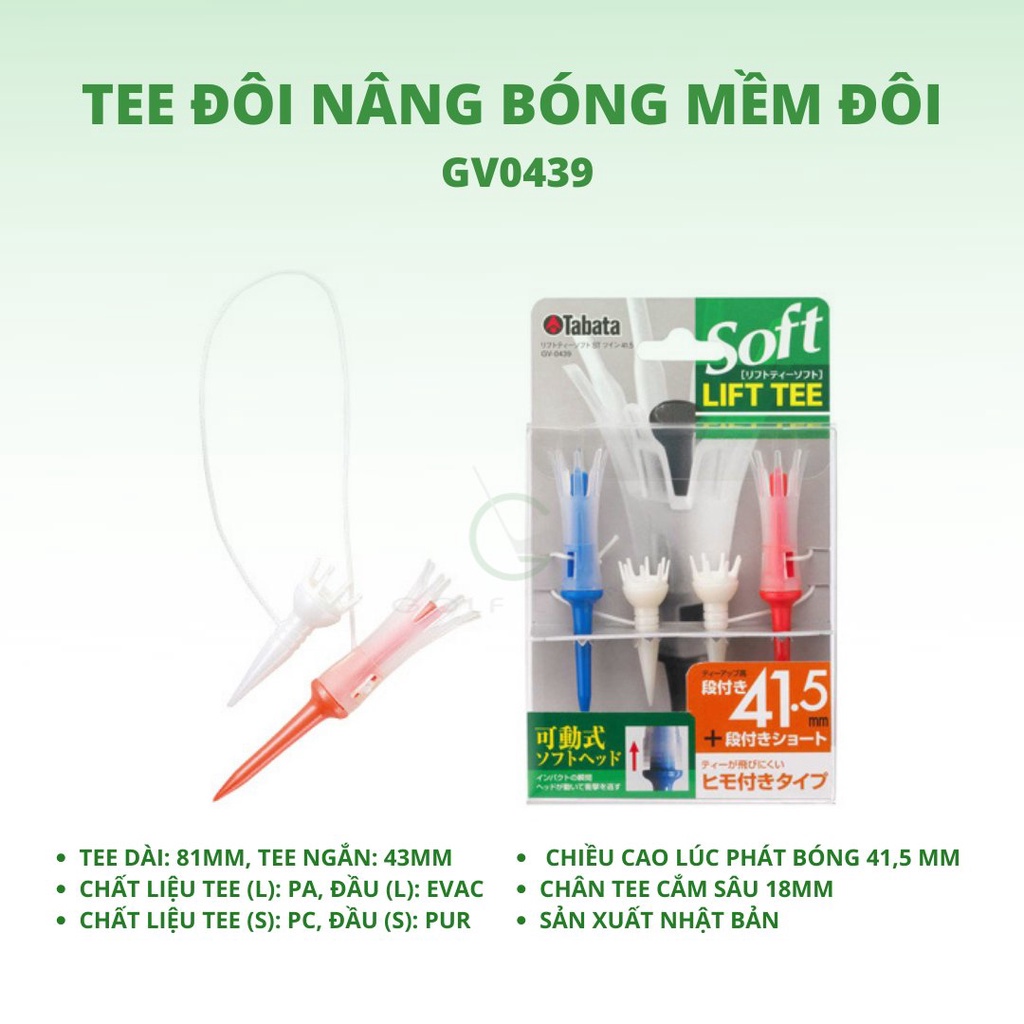 Tee Nhựa Đầu Mềm Có Dây Tee Golf Tabata GV0439 Chính Hãng Nhật Bản