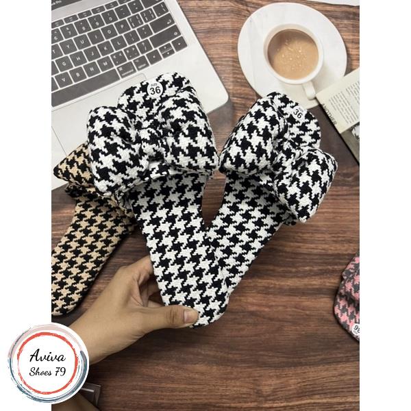 Dép Bản Nơ Phồng CARO SIÊU HÓT 2022 dạo phố đi biển cực xinh.