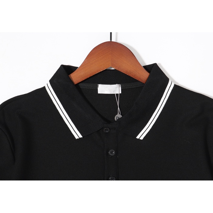 Dior Áo Thun polo Tay Ngắn Chất Liệu Cotton In Họa Tiết Thời Trang Cho Cặp Đôi