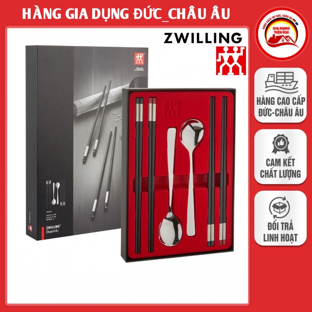 Set đũa thìa cao cấp Zwilling 2 thìa 4 đũa, thép không gỉ & nhựa cao cấp - Hàng Đức