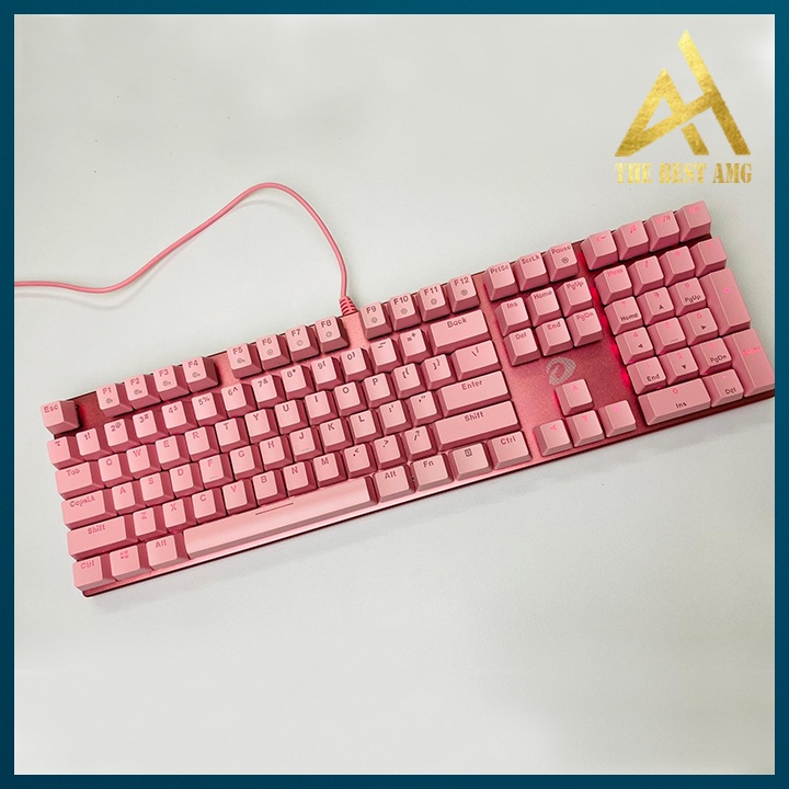 Bàn Phím Máy Tính Gaming Keycap Xuyên Led RGB Có Dây Dareu EK810 Màu Hồng - Bàn Phím Cơ Chơi Game Vi Tính Pc
