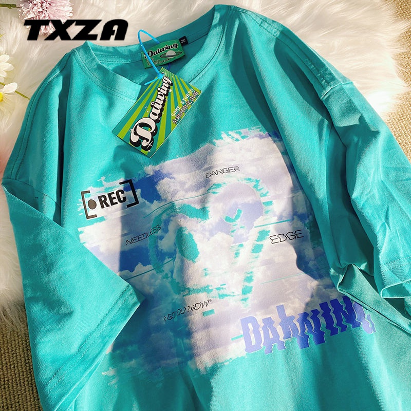 Áo Thun 100% Cotton Tay Ngắn Dáng Rộng Thời Trang Mùa Hè Dành Cho Cặp Đôi
