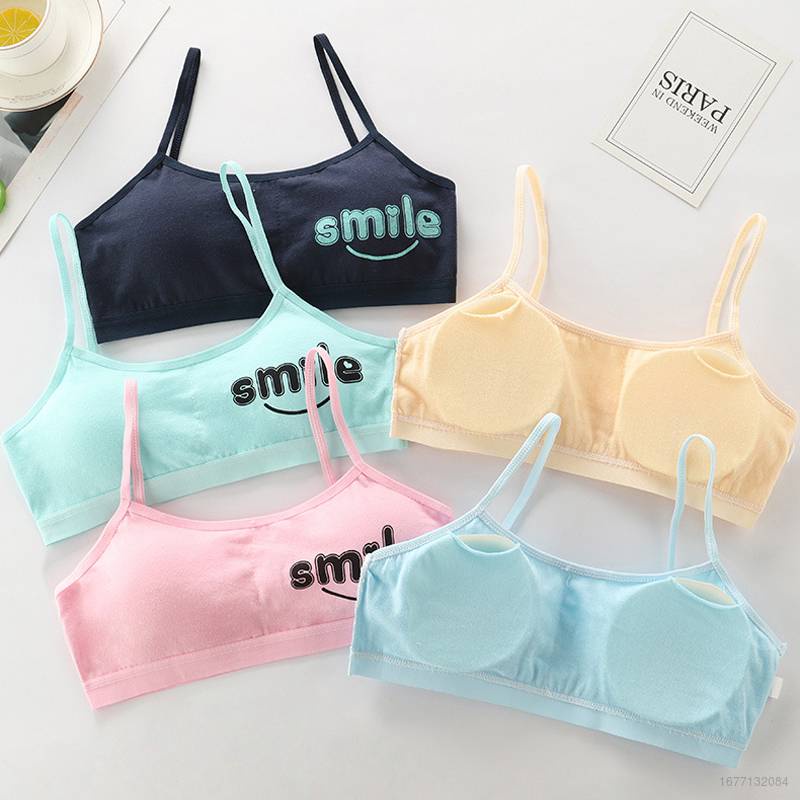 Áo Ngực Thể Thao Bằng Vải cotton Mỏng Dành Cho Bé Gái 9-12 Tuổi