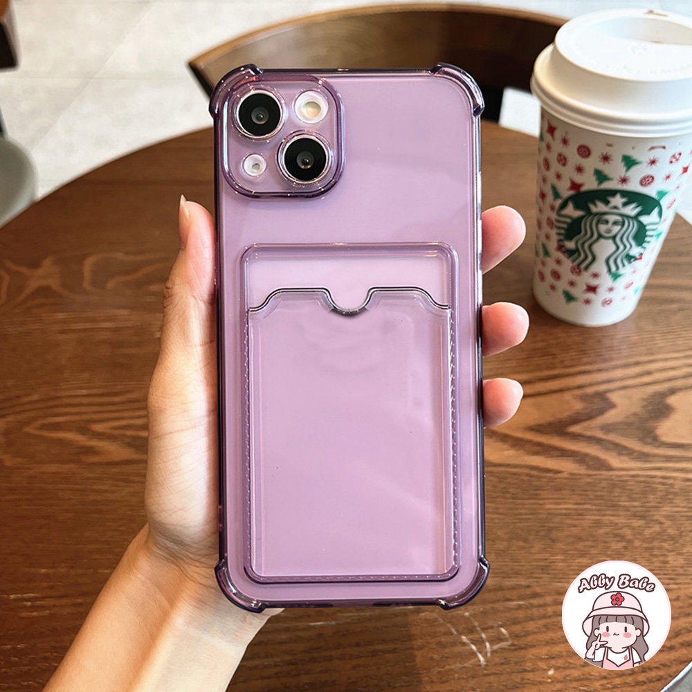 Ốp Điện Thoại TPU Mềm Trong Suốt Chống Mồ Hôi Có Ngăn Đựng Thẻ Cho IPhone 14 Pro Max 13 12 11 Pro Max