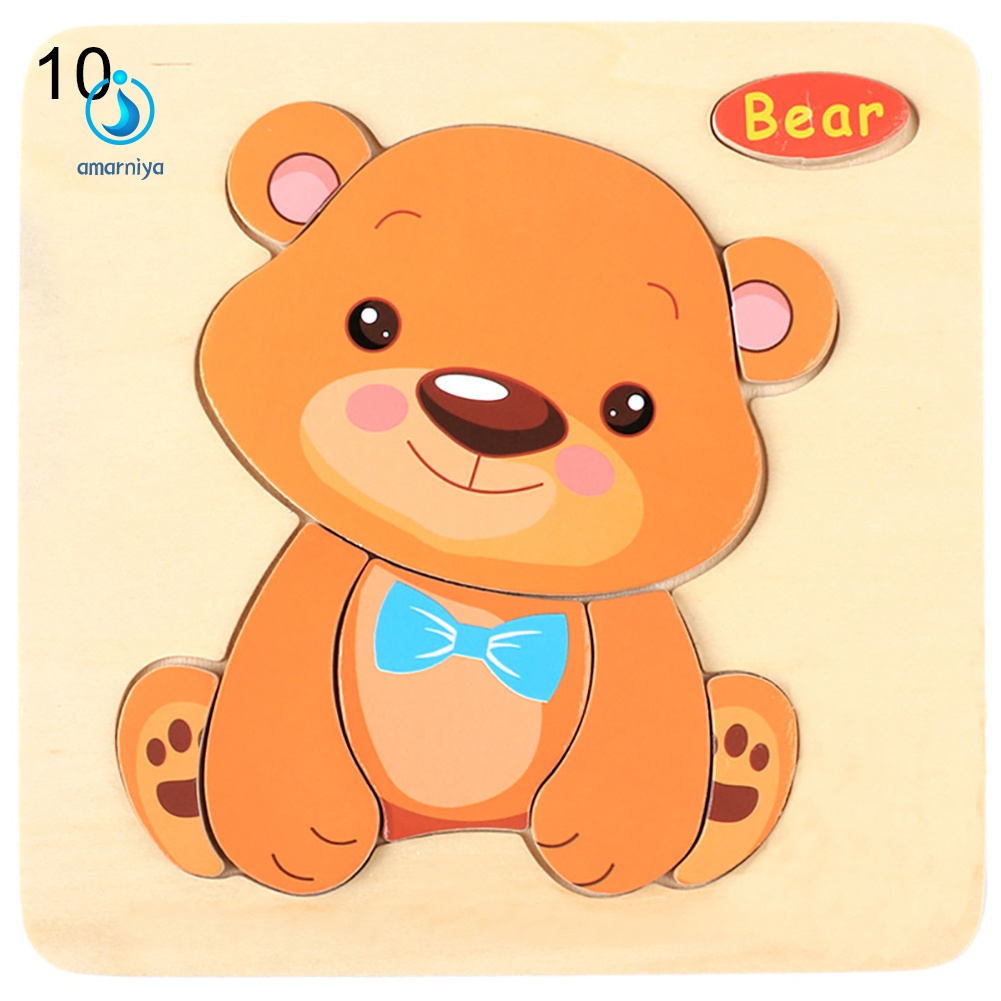 Bảng Đồ Chơi Xếp Hình Bằng Gỗ Hình Thú Hoạt Hình Dễ Thương Giáo Dục Sớm Cho Bé