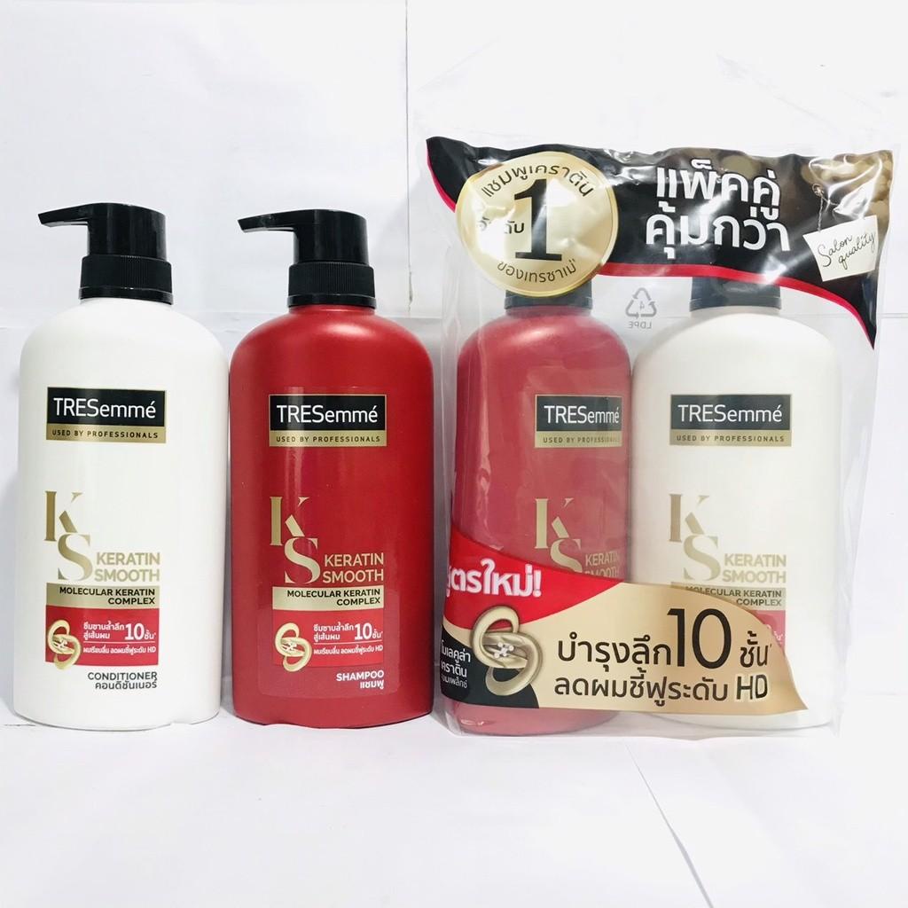 Túi 2 Chai dầu gội + xả Tresemme Keratin Smoonth Thái Lan chính hãng