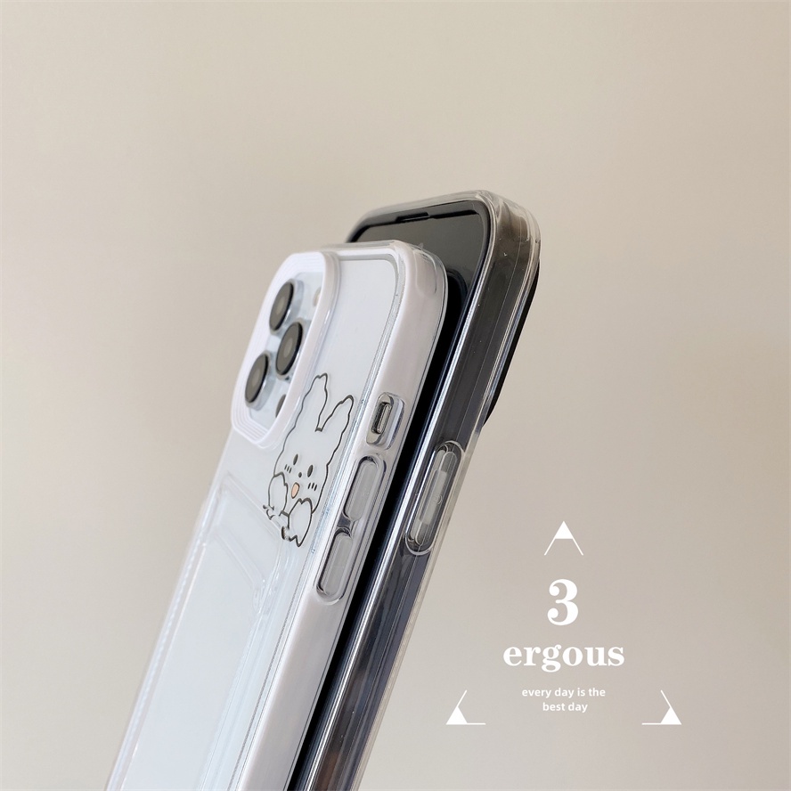 Ốp Điện Thoại TPU Mềm Trong Suốt Có Ngăn Đựng Thẻ 3 Trong 1 Cho IPhone 14 13 12 11 Pro Max X XR Xs Max 8 7 6 6s Plus SE 2020