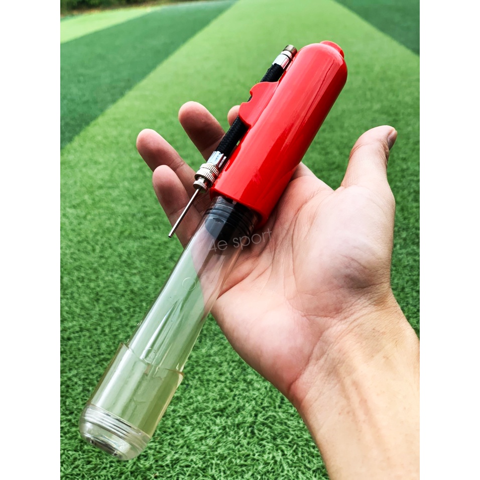 Đồ bơm banh da cầm tay mini V2, kèm vòi nối dài và bộ kim bơm sử dụng trong bóng đá, bóng rỗ, bóng chuyền, bơm bong bóng