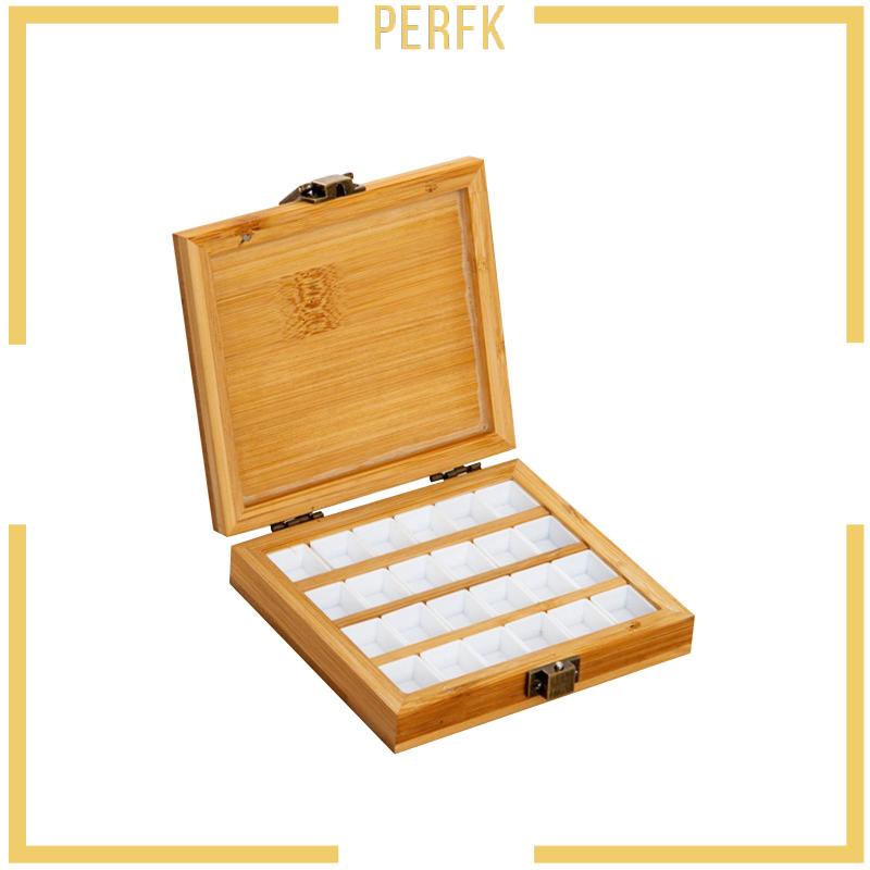 [Perfk] Bảng Pha Màu Vẽ Bằng Tre Rỗng Có Nắp Cho Họa Sĩ / Studio