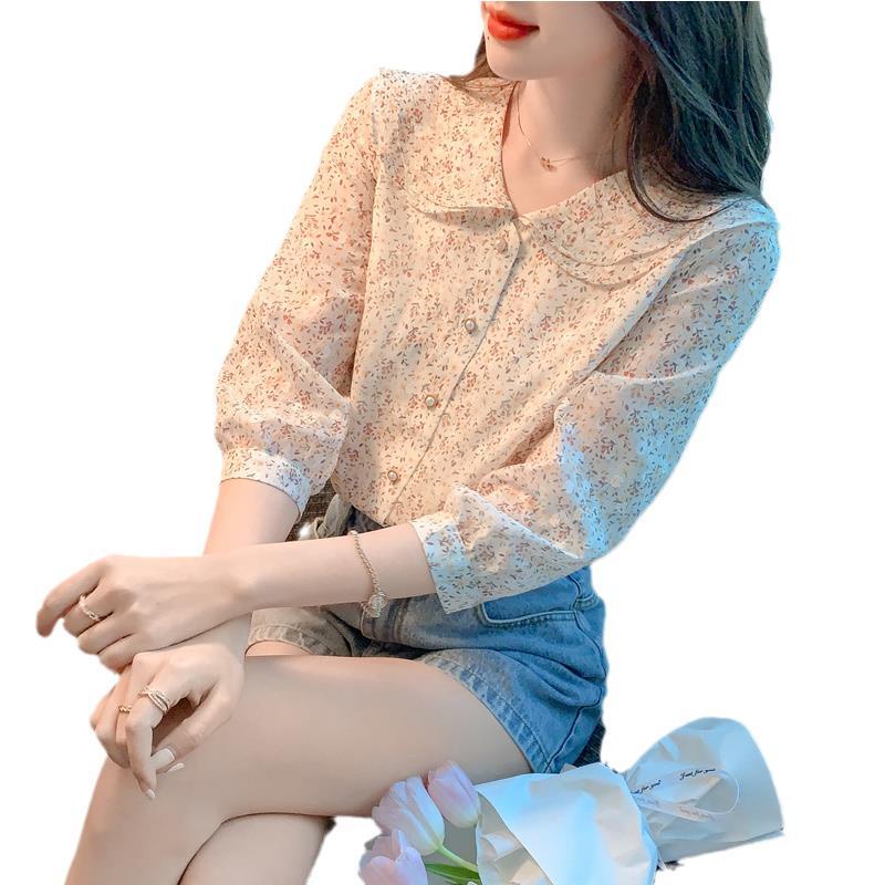 Áo Sơ Mi Chiffon Tay Ngắn In Hoa Thời Trang Mùa Hè Hàng Mới Dành Cho Bạn Nữ