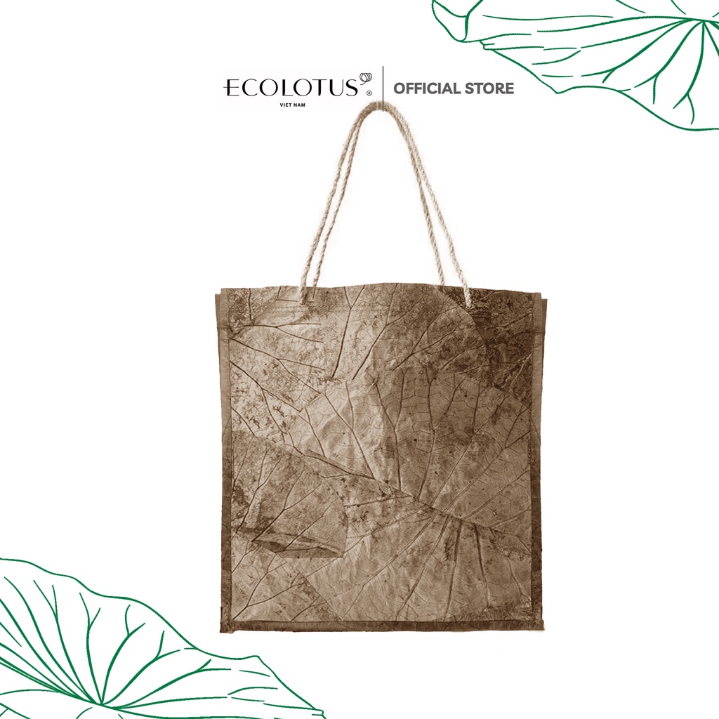 Túi Giấy Lá Sen ECOLOTUS, Size L, 33x30x11cm, Sản Phẩm Thiên Nhiên.