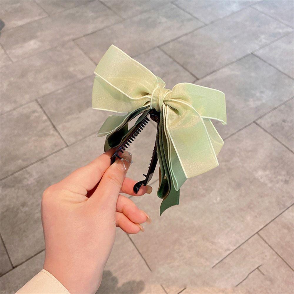 BACK2LIFE Kẹp Tóc Đính Nơ Ruy Băng Phong Cách Hàn Quốc Cho Nữ