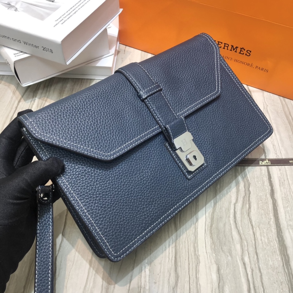 Túi xách cầm tay thời trang nam cao cấp thương hiệu Hermès thiết kế độc đáo, lịch thiệp