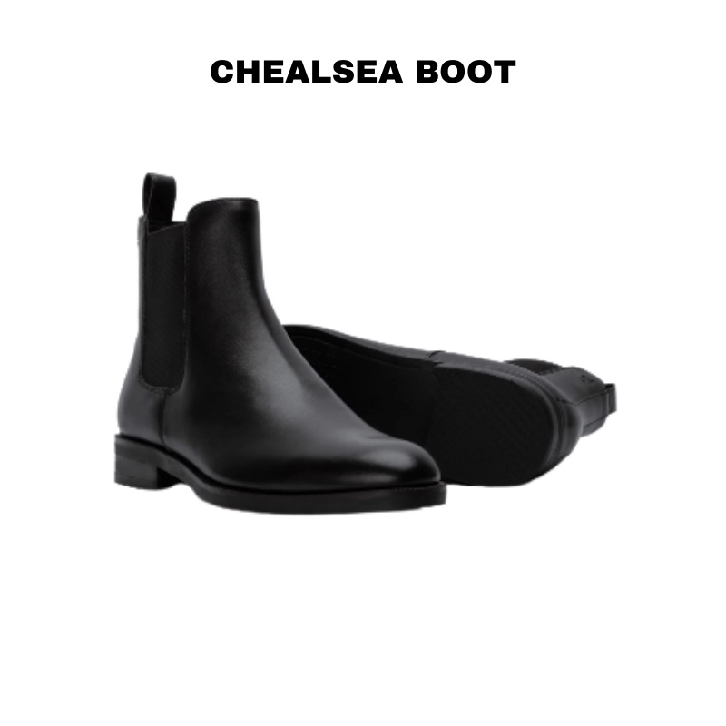 Giày boots nam Chelsea Boots Classic đế khâu  hàng da chống nhăn