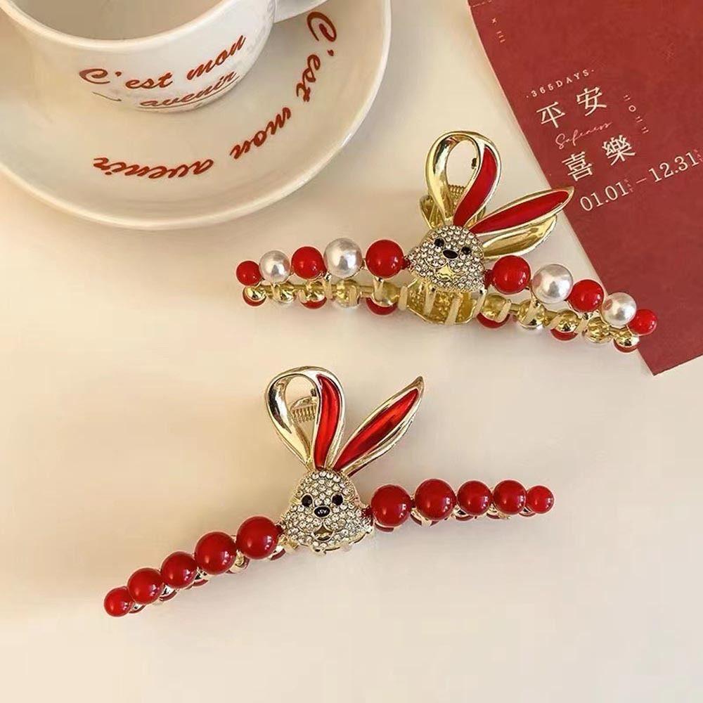Kẹp Tóc Đính Hạt Hình Thỏ Dễ Thương Thời Trang Cho Nữ