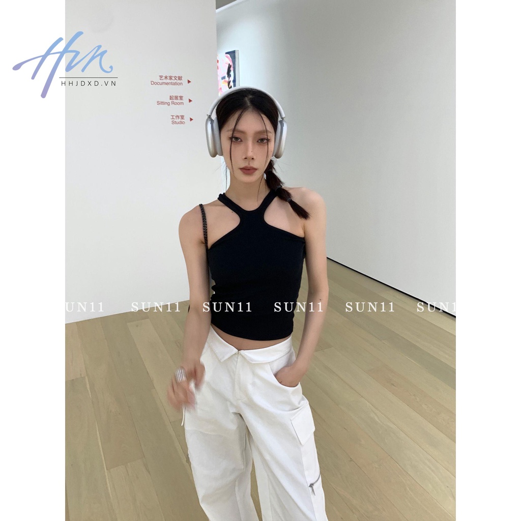 Hjdxd Áo Hai Dây Dáng Ôm Trước Và Sau Phong Cách Quyến Rũ Thời Trang Xuân Hè 2023 Cho Nữ