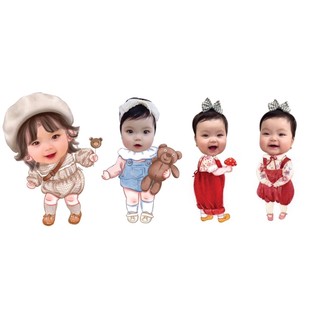 Hình chibi sinh nhật 50-60cm thiết kế chibi sinh nhật cho bé trang trí tiệc sinh nhật