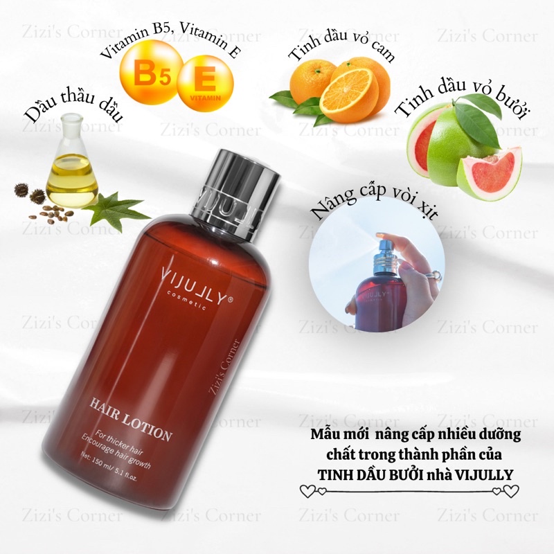 Tinh Dầu Bưởi Vijuly - Hair Lotion Giúp Giảm Rụng Tóc, Kích Thích Mọc Tóc 150Ml