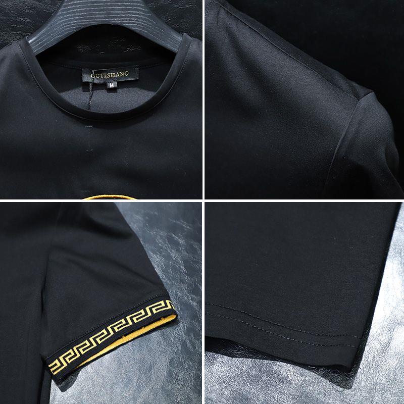 Áo Thun Tay Ngắn Thêu Họa Tiết Versace Thời Trang Mùa Hè 2022 Cho Nam