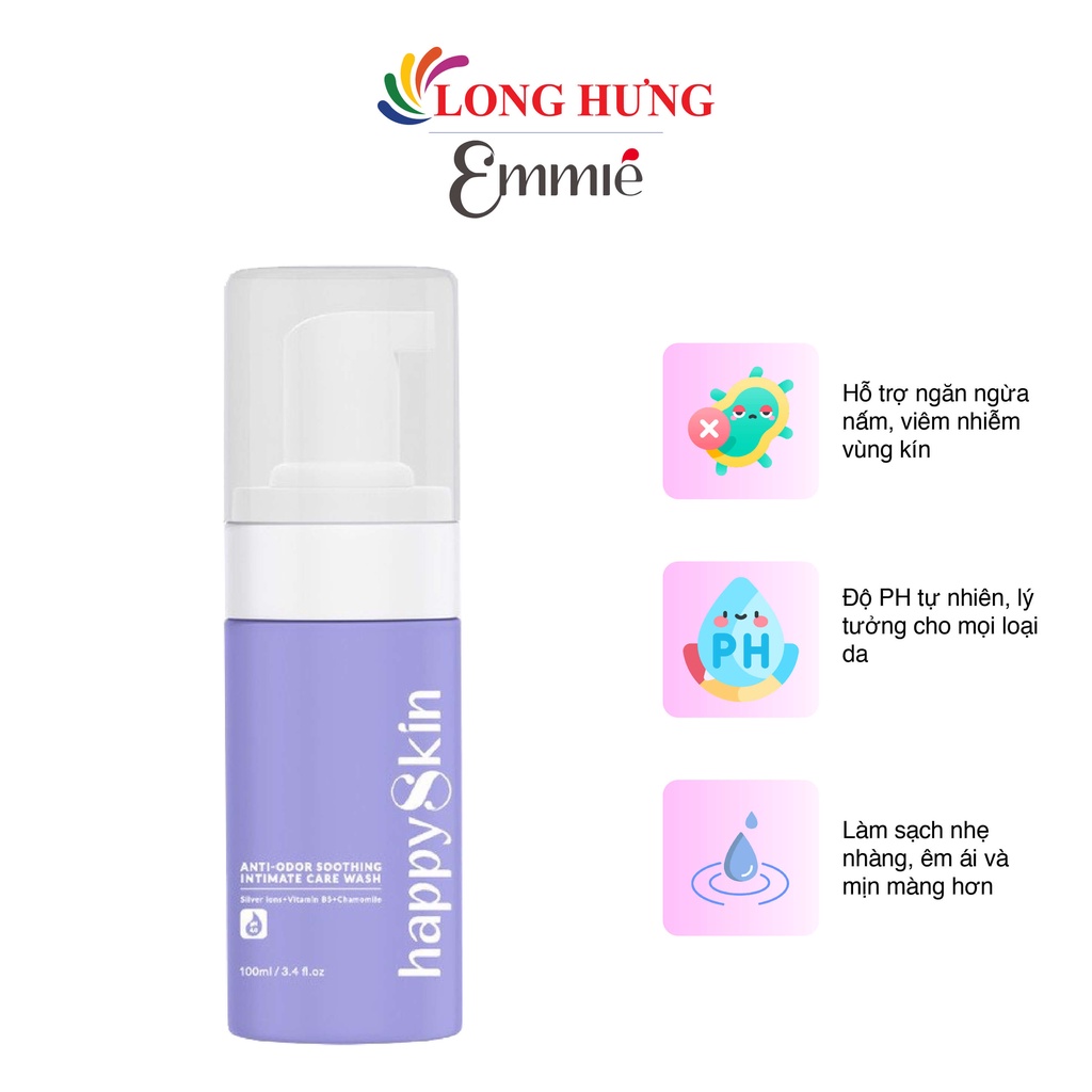 Dung dịch vệ sinh Emmié Anti-odor Soothing Intimate Care Wash khử mùi giảm ngứa (100ml)