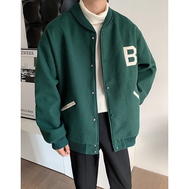 Áo Khoác Bóng Chày Bằng Da Cao Cấp Phong Cách vintage Đường Phố Cho Nam