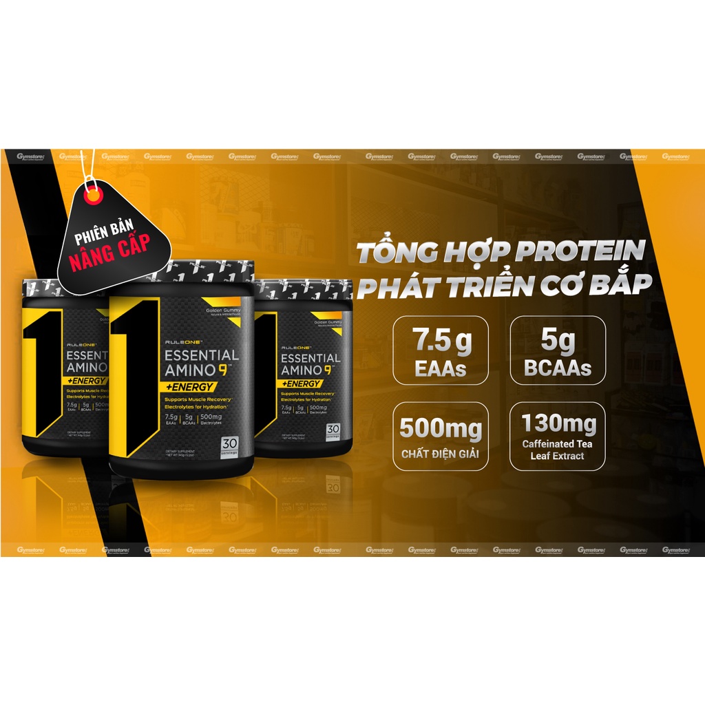 Bột Rule 1 Essential Amino 9 EAA+Energy, 30 Servings  nhập khẩu Mỹ - Gymstore tăng sự tập trung, phát triển cơ bắp